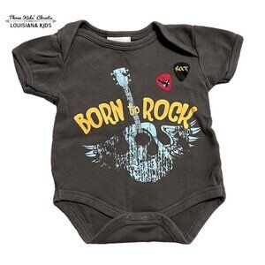 Bon Bebe 0-3m Born To Rock Acoustic Guitar Music Bodysuit